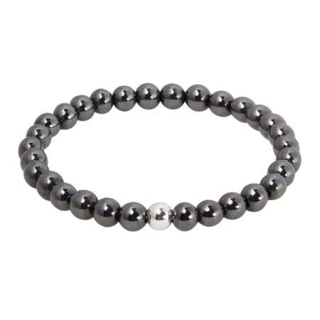 Echtsteinarmband - "Stones of nature" - Hämatit - versilbert